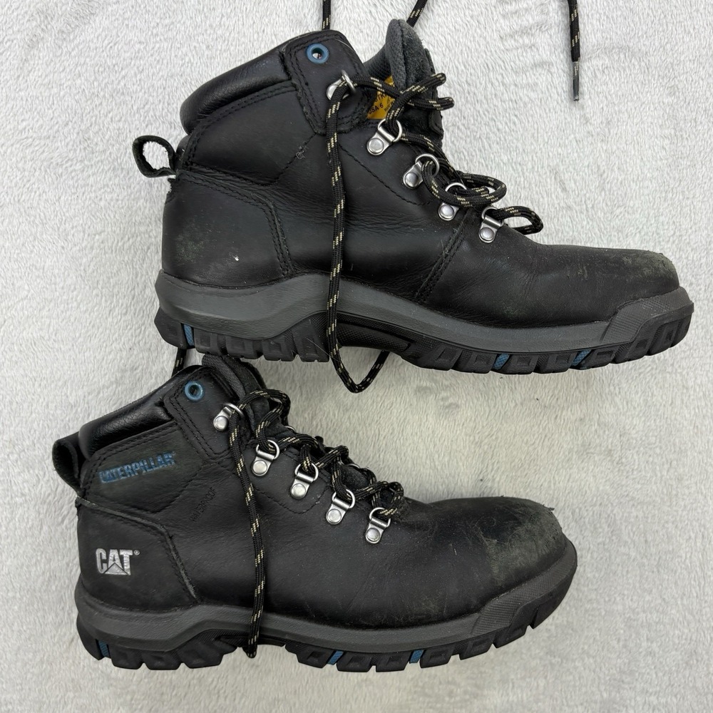 CAT Womens Boots 6 Black MAE Steel Toe Waterproof P91022 Wide Width Work